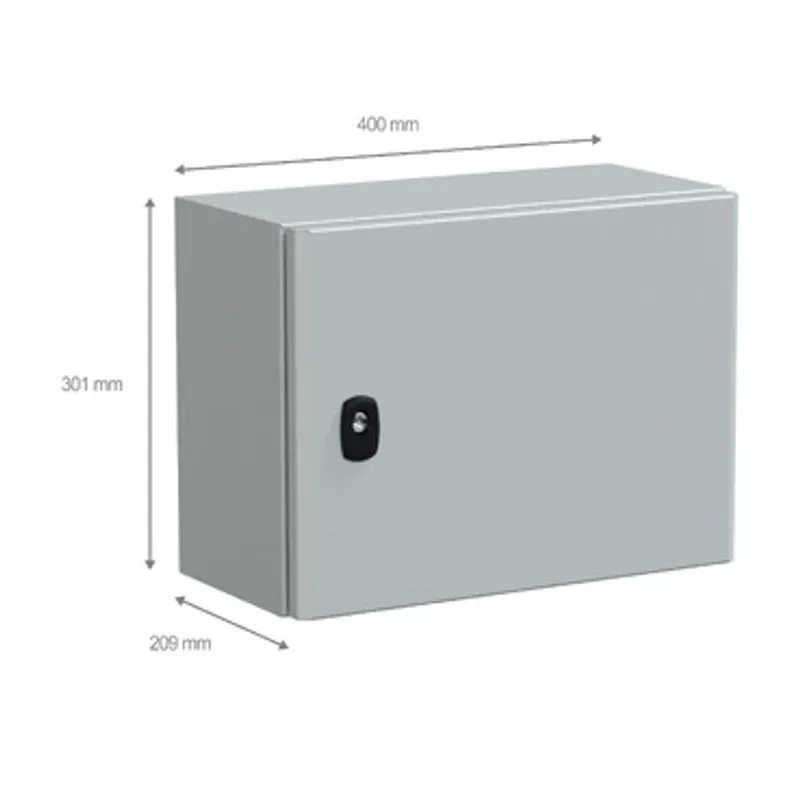 Wall mounted steel enclosure, PanelSeT S3D, plain door, without mounting plate, 300x400x200mm, IP66, IK10 — photo 2 of 4
