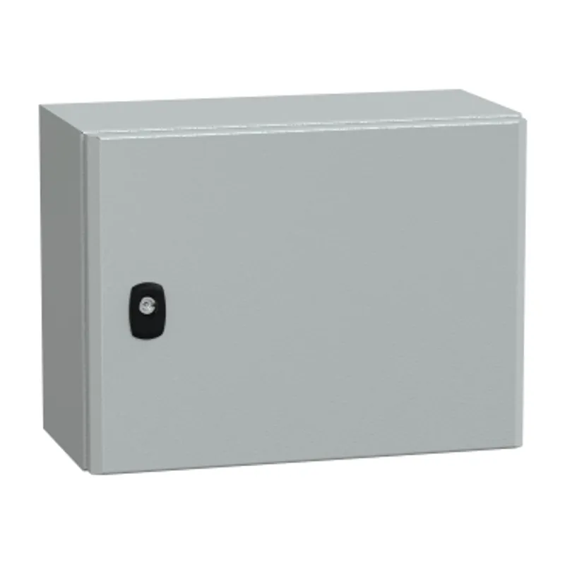 Wall mounted steel enclosure, PanelSeT S3D, plain door, with mounting plate, 300x400x200mm, IP66, IK10 — photo 1 of 4