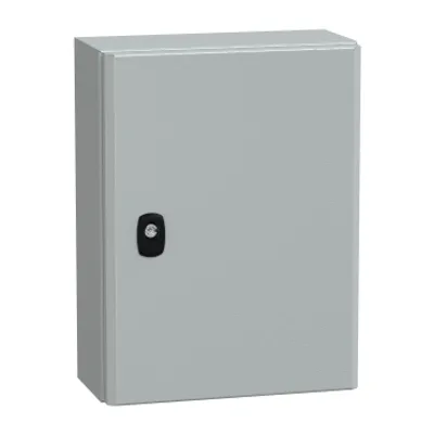Wall mounted steel enclosure, PanelSeT S3D, plain door, without mounting plate, 400x300x150mm, IP66, IK10