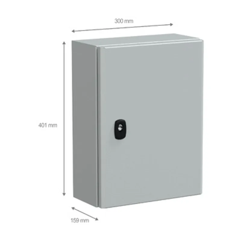 Wall mounted steel enclosure, PanelSeT S3D, plain door, without mounting plate, 400x300x150mm, IP66, IK10 — photo 2 of 5
