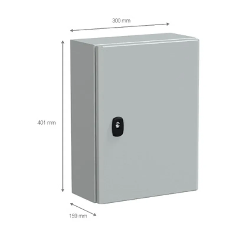 Wall mounted steel enclosure, PanelSeT S3D, plain door, with mounting plate, 400x300x150mm, IP66, IK10 — photo 2 of 4