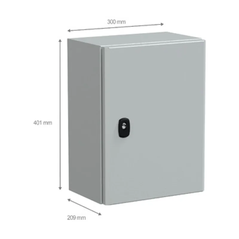 Wall mounted steel enclosure, PanelSeT S3D, plain door, without mounting plate, 400x300x200mm, IP66, IK10 — photo 2 of 5