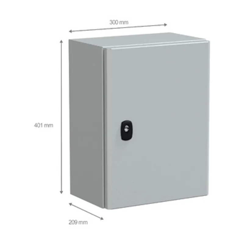 Wall mounted steel enclosure, PanelSeT S3D, plain door, with mounting plate, 400x300x200mm, IP66, IK10 — photo 2 of 4