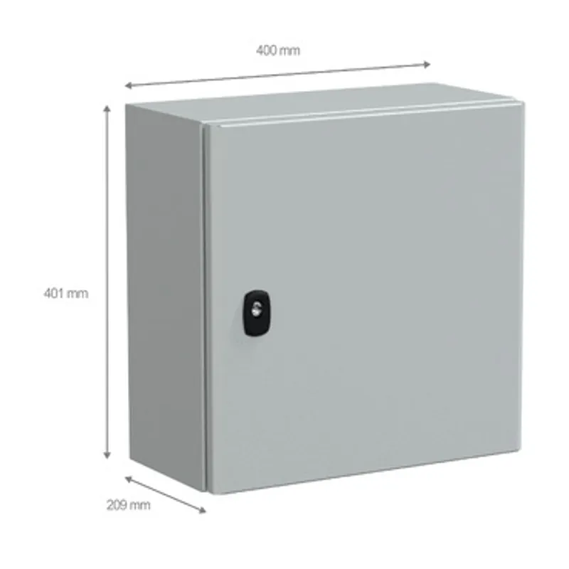 Wall mounted steel enclosure, PanelSeT S3D, plain door, without mounting plate, 400x400x200mm, IP66, IK10 — photo 2 of 5