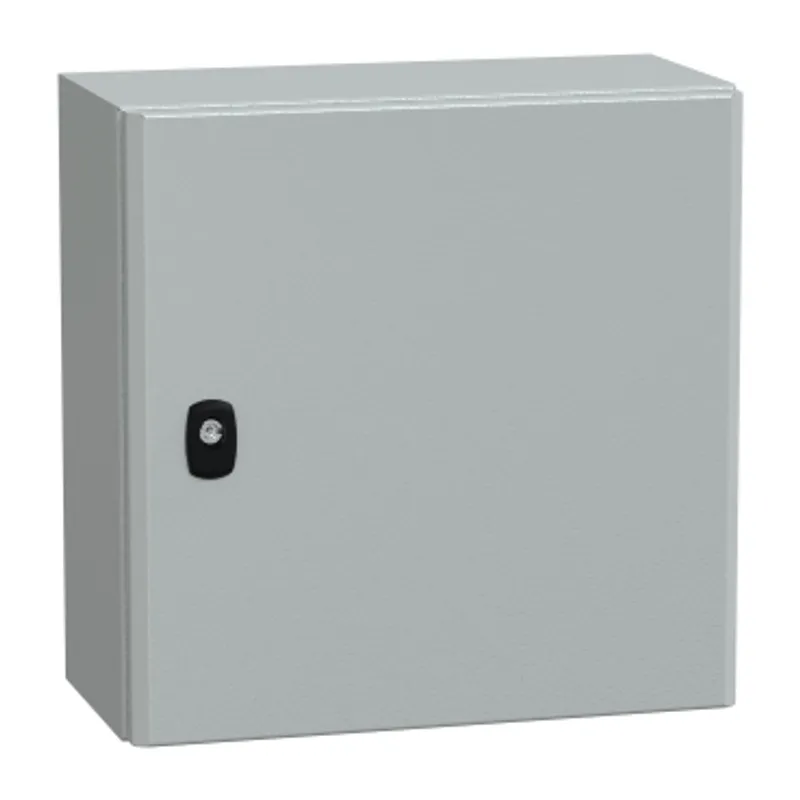 Wall mounted steel enclosure, PanelSeT S3D, plain door, with mounting plate, 400x400x200mm, IP66, IK10 — photo 1 of 4