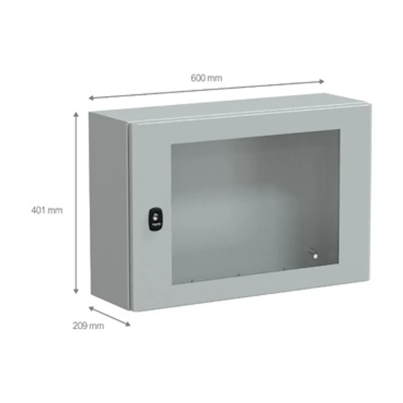 Wall mounted steel enclosure, PanelSeT S3D, transparent door, without mounting plate, 400x600x200mm, IP66, IK08 — photo 2 of 4