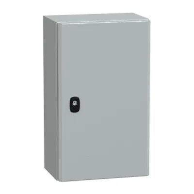 Wall mounted steel enclosure, PanelSeT S3D, plain door, with mounting plate, 500x300x200mm, IP66, IK10