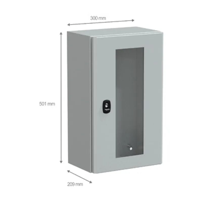 Wall mounted steel enclosure, PanelSeT S3D, transparent door, without mounting plate, 500x300x200mm, IP66, IK08 — photo 2 of 4