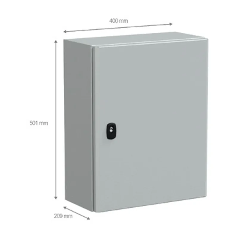 Wall mounted steel enclosure, PanelSeT S3D, plain door, with mounting plate, 500x400x200mm, IP66, IK10 — photo 2 of 4