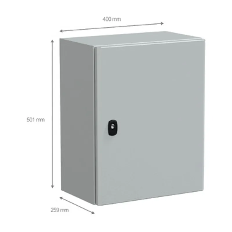 Wall mounted steel enclosure, PanelSeT S3D, plain door, without mounting plate, 500x400x250mm, IP66, IK10 — photo 2 of 5
