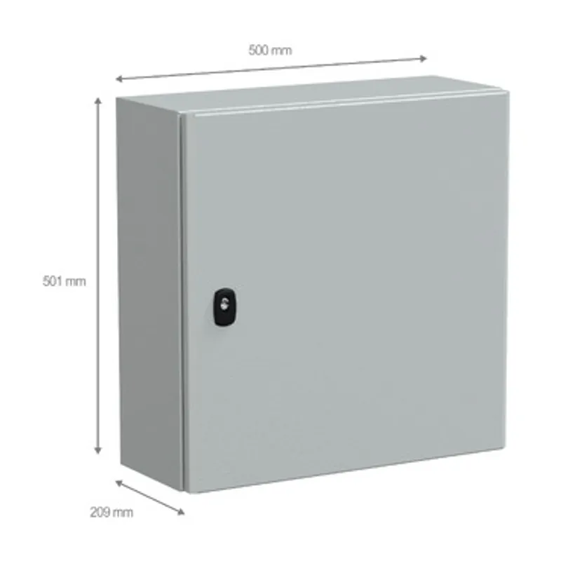 Wall mounted steel enclosure, PanelSeT S3D, plain door, without mounting plate, 500x500x200mm, IP66, IK10 — photo 2 of 5