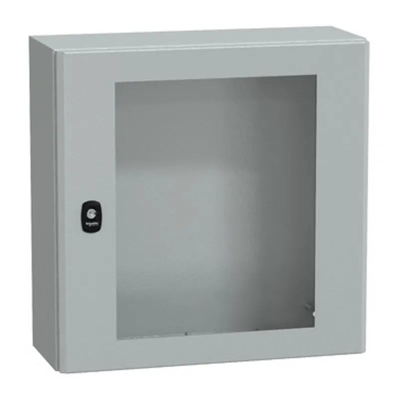Wall mounted steel enclosure, PanelSeT S3D, transparent door, without mounting plate, 500x500x200mm, IP66, IK08 — photo 1 of 4