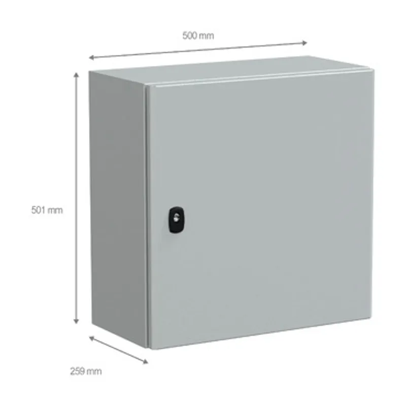 Wall mounted steel enclosure, PanelSeT S3D, plain door, without mounting plate, 500x500x250mm, IP66, IK10 — photo 2 of 5