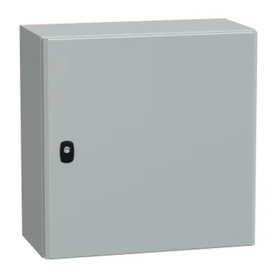 Wall mounted steel enclosure, PanelSeT S3D, plain door, without mounting plate, 500x500x250mm, IP66, IK10
