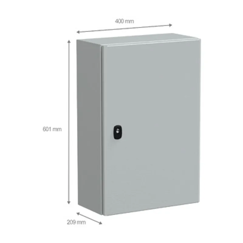 Wall mounted steel enclosure, PanelSeT S3D, plain door, without mounting plate, 600x400x200mm, IP66, IK10 — photo 2 of 5