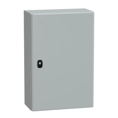 Wall mounted steel enclosure, PanelSeT S3D, plain door, with mounting plate, 600x400x200mm, IP66, IK10