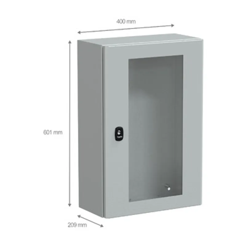 Wall mounted steel enclosure, PanelSeT S3D, transparent door, without mounting plate, 600x400x200mm, IP66, IK08 — photo 2 of 4