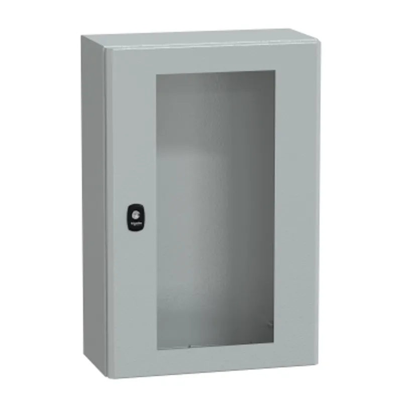 Wall mounted steel enclosure, PanelSeT S3D, transparent door, without mounting plate, 600x400x200mm, IP66, IK08 — photo 1 of 4