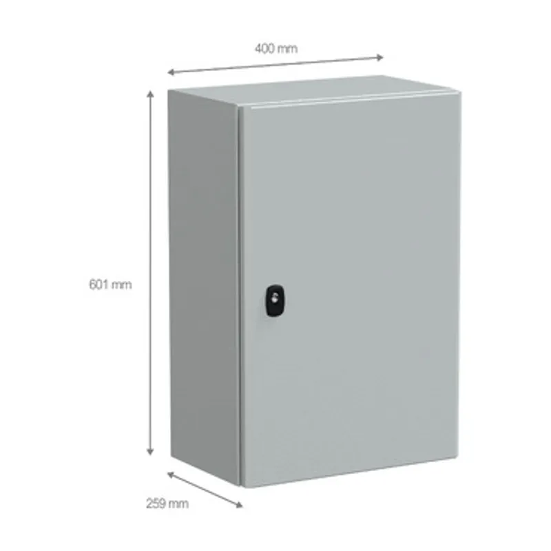 Wall mounted steel enclosure, PanelSeT S3D, plain door, with mounting plate, 600x400x250mm, IP66, IK10 — photo 2 of 4