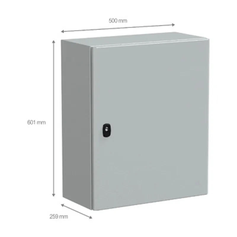 Wall mounted steel enclosure, PanelSeT S3D, plain door, without mounting plate, 600x500x250mm, IP66, IK10 — photo 2 of 4