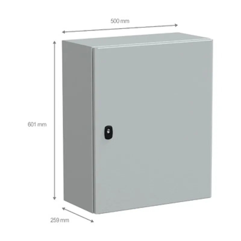 Wall mounted steel enclosure, PanelSeT S3D, plain door, with mounting plate, 600x500x250mm, IP66, IK10 — photo 2 of 4