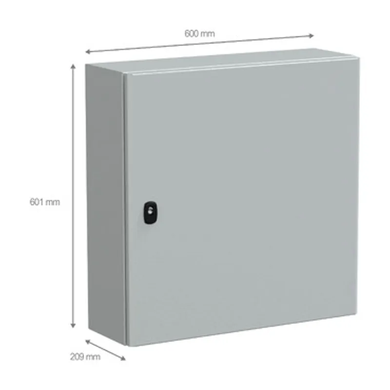 Wall mounted steel enclosure, PanelSeT S3D, plain door, without mounting plate, 600x600x200mm, IP66, IK10 — photo 2 of 4