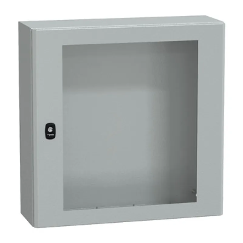 Wall mounted steel enclosure, PanelSeT S3D, transparent door, without mounting plate, 600x600x200mm, IP66, IK08 — photo 1 of 4