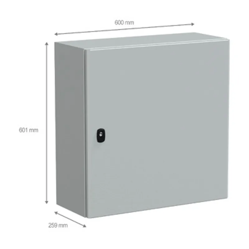 Wall mounted steel enclosure, PanelSeT S3D, plain door, without mounting plate, 600x600x250mm, IP66, IK10 — photo 2 of 4