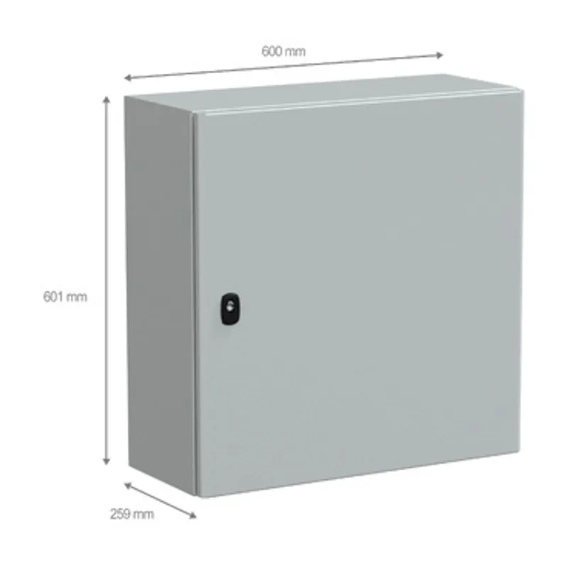 Wall mounted steel enclosure, PanelSeT S3D, plain door, with mounting plate, 600x600x250mm, IP66, IK10 — photo 2 of 4