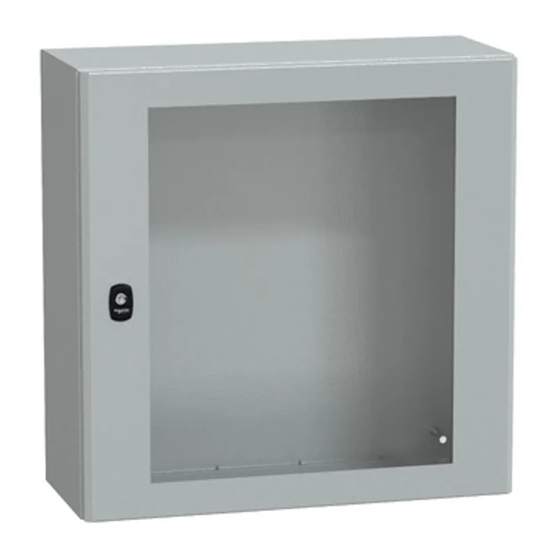 Wall mounted steel enclosure, PanelSeT S3D, transparent door, without mounting plate, 600x600x250mm, IP66, IK08 — photo 1 of 4
