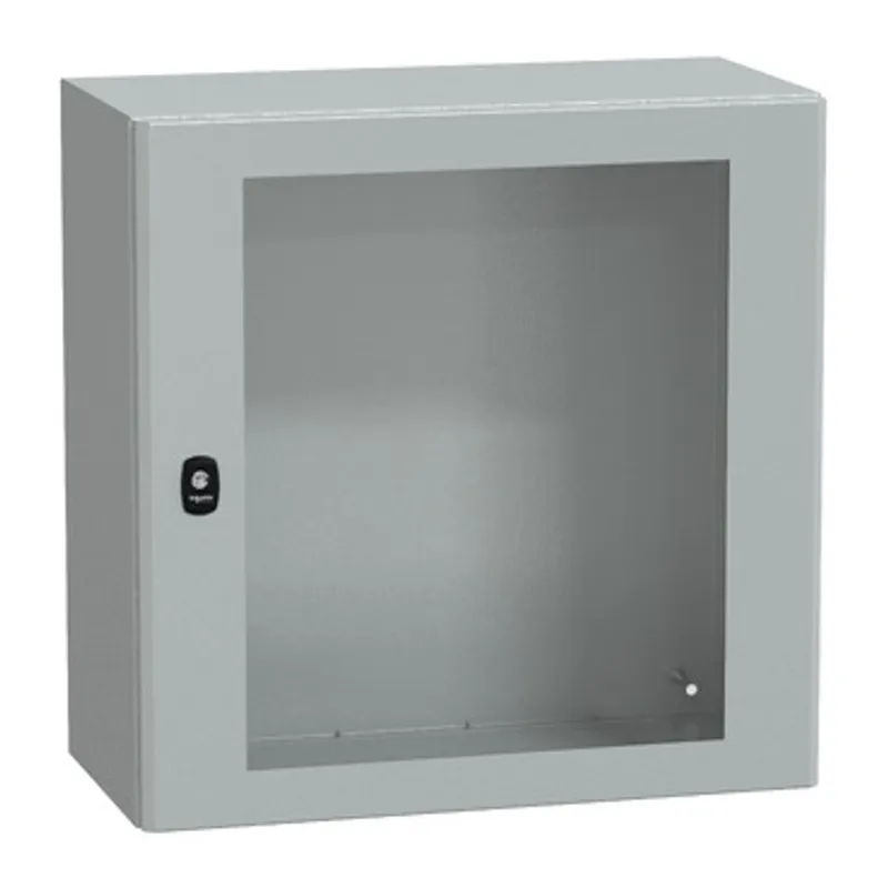 Wall mounted steel enclosure, PanelSeT S3D, transparent door, without mounting plate, 600x600x300mm, IP66, IK08 — photo 1 of 4