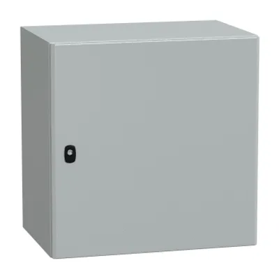 Wall mounted steel enclosure, PanelSeT S3D, plain door, without mounting plate, 600x600x400mm, IP66, IK10
