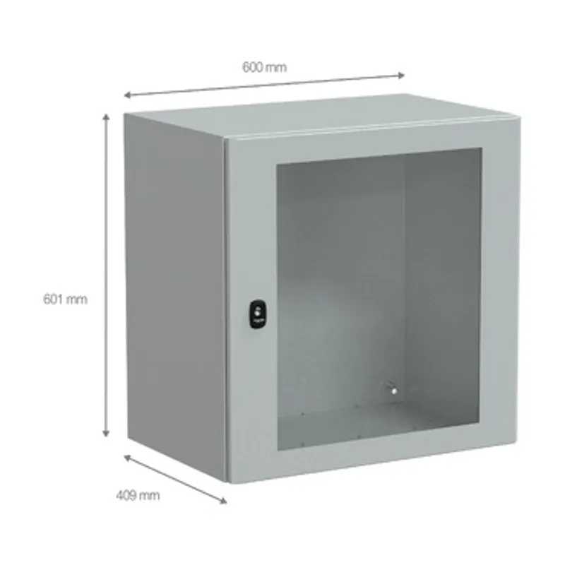 Wall mounted steel enclosure, PanelSeT S3D, transparent door, without mounting plate, 600x600x400mm, IP66, IK08 — photo 2 of 4