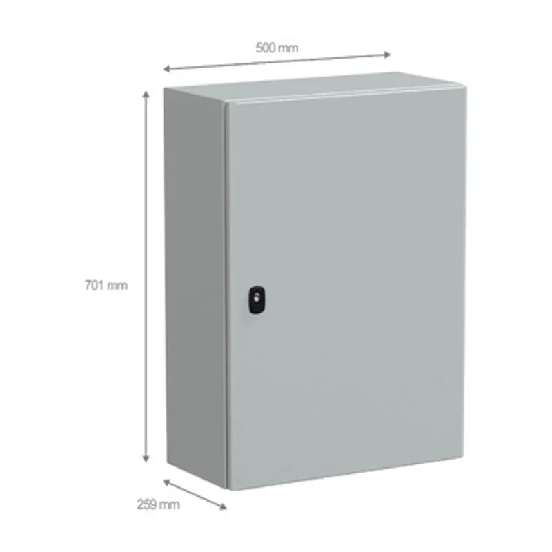 Wall mounted steel enclosure, PanelSeT S3D, plain door, without mounting plate, 700x500x250mm, IP66, IK10 — photo 2 of 5