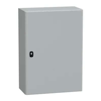 Wall mounted steel enclosure, PanelSeT S3D, plain door, with mounting plate, 700x500x250mm, IP66, IK10