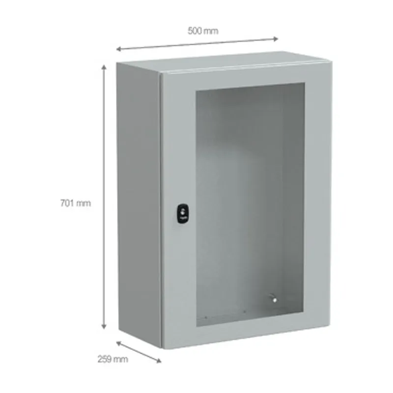 Wall mounted steel enclosure, PanelSeT S3D, transparent door, without mounting plate, 700x500x250mm, IP66, IK08 — photo 2 of 4
