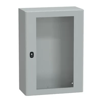 Wall mounted steel enclosure, PanelSeT S3D, transparent door, without mounting plate, 700x500x250mm, IP66, IK08
