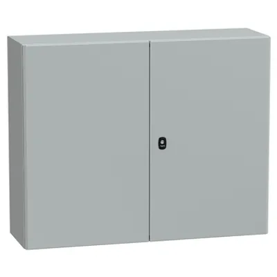 Wall mounted steel enclosure, PanelSeT S3D, double plain door, without mounting plate, 800x1000x300mm, IP55, IK10