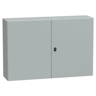 Wall mounted steel enclosure, PanelSeT S3D, double plain door, without mounting plate, 800x1200x300mm, IP55, IK10