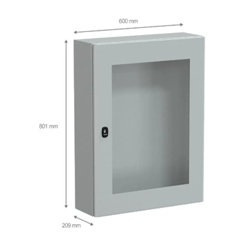 Wall mounted steel enclosure, PanelSeT S3D, transparent door, without mounting plate, 800x600x200mm, IP66, IK08 — photo 2 of 4