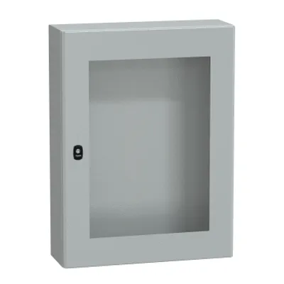 Wall mounted steel enclosure, PanelSeT S3D, transparent door, without mounting plate, 800x600x200mm, IP66, IK08