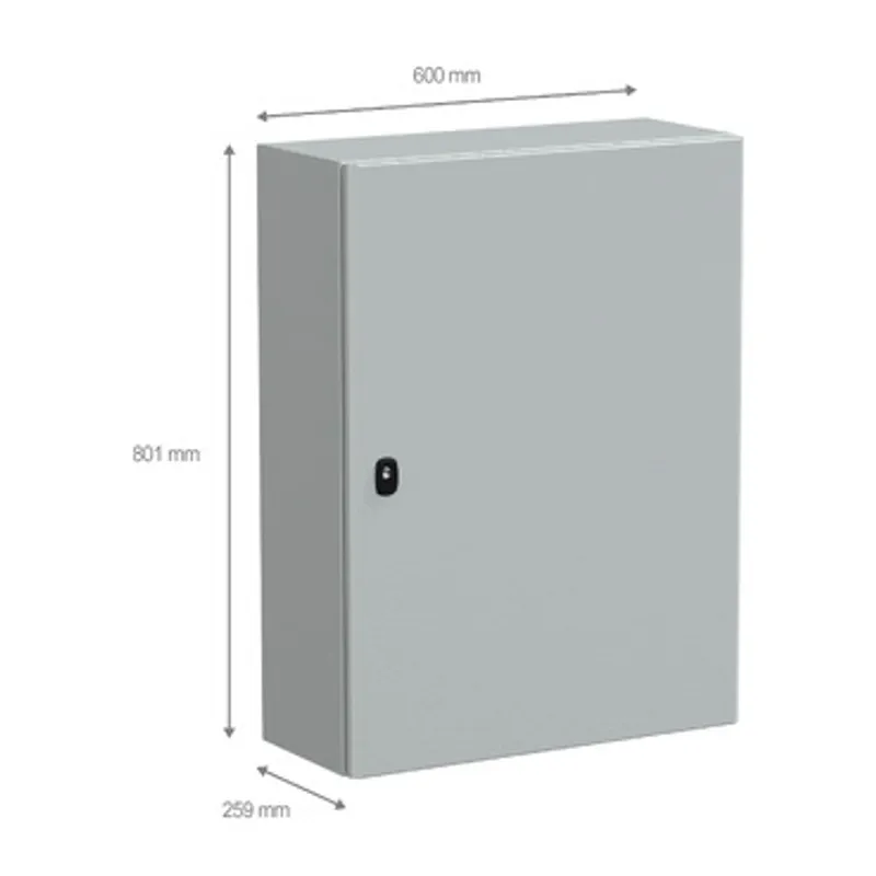 Wall mounted steel enclosure, PanelSeT S3D, plain door, without mounting plate, 800x600x250mm, IP66, IK10 — photo 2 of 5