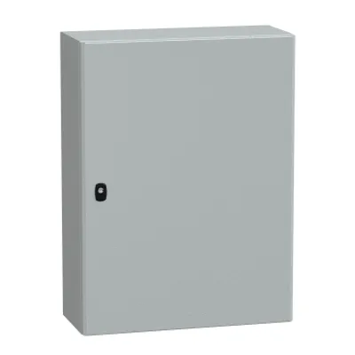 Wall mounted steel enclosure, PanelSeT S3D, plain door, with mounting plate, 800x600x250mm, IP66, IK10