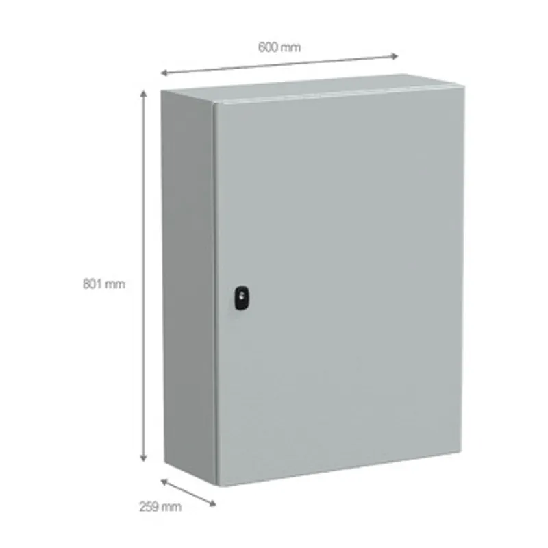Wall mounted steel enclosure, PanelSeT S3D, plain door, with mounting plate, 800x600x250mm, IP66, IK10 — photo 2 of 4