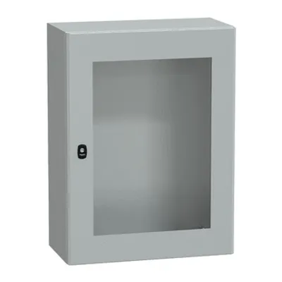 Wall mounted steel enclosure, PanelSeT S3D, transparent door, without mounting plate, 800x600x300mm, IP66, IK08