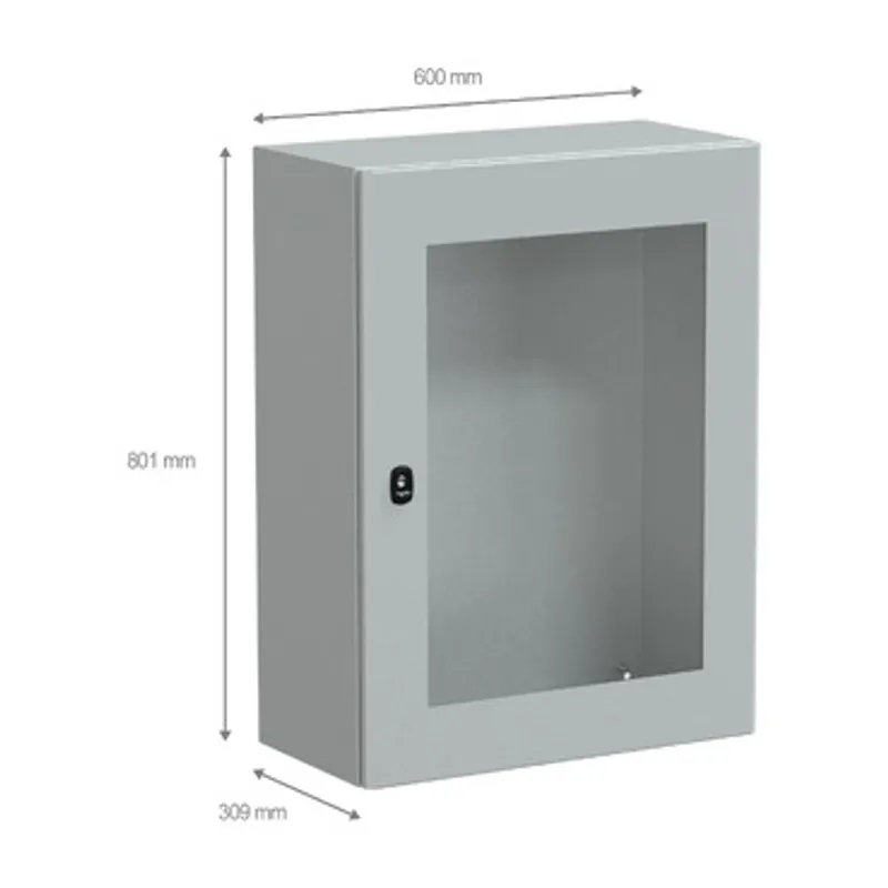 Wall mounted steel enclosure, PanelSeT S3D, transparent door, without mounting plate, 800x600x300mm, IP66, IK08 — photo 2 of 4