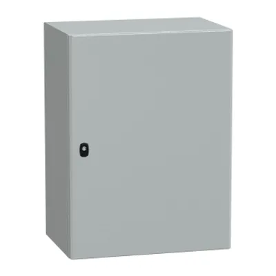 Wall mounted steel enclosure, PanelSeT S3D, plain door, with mounting plate, 800x600x400mm, IP66, IK10