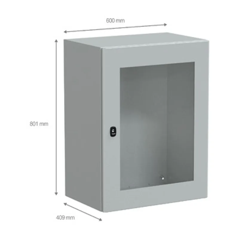 Wall mounted steel enclosure, PanelSeT S3D, transparent door, without mounting plate, 800x600x400mm, IP66, IK08 — photo 2 of 4
