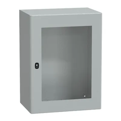 Wall mounted steel enclosure, PanelSeT S3D, transparent door, without mounting plate, 800x600x400mm, IP66, IK08
