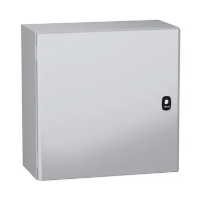 Wall mounted steel enclosure, PanelSeT S3DC, plain door, without plain chasis, 500x500x250mm, IP66, IK10